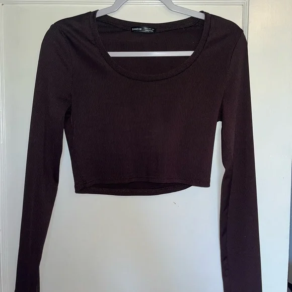 SHEIN Brown Scoop Neck Shirt - Picture 3 of 5